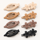 8 Pcs Flat Hair Clips for Women, Flower Flat Hair Clips 2 Styles Matte Hair Accessories Non-slip Hair Claw Clips for Thin and Thick Hair (Brown)