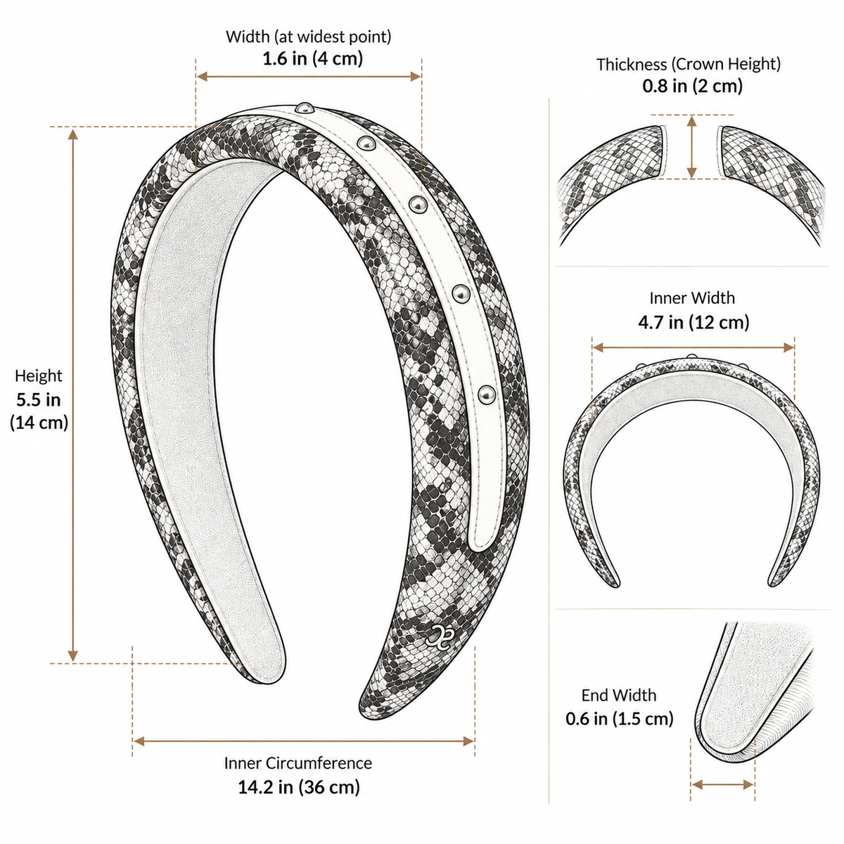 Claw clip size guide for mini claw clip, medium claw clip, and flower claw clip